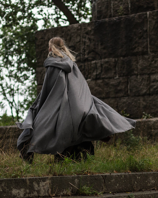 Harun Cloak Wool - Grey - wełniana opończa