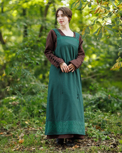 Alva Apron Dress Green - suknia fartuchowa