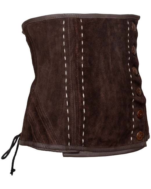 Estella bodice - Brown - zamszowy  gorset