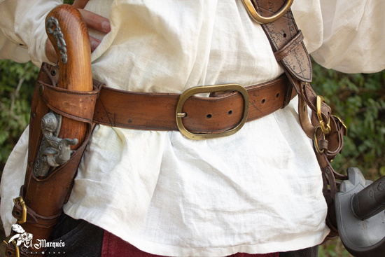 Simple Pirat Belt - Brown- skórzany pas