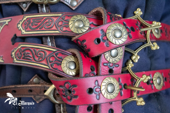 Imperial belt - Red - skórzany pas