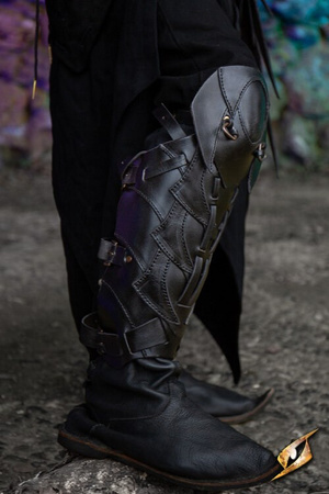 Shadow Graves - Black - nagolenniki skórzane