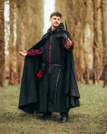 Ceres Cloak Canvas - Black - bawełniany płaszcz