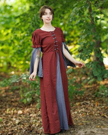 Loreley Dress - Bordeaux - suknia bawełniana