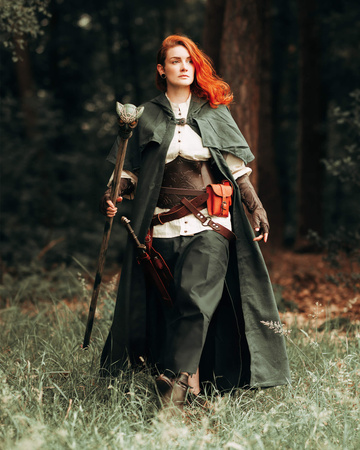 Abraxas Duster Canvas Green - średniowieczna opończa