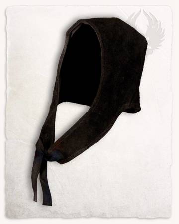 Hagen Suede Coif Black - skórzany czepiec