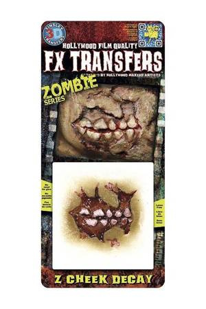 Zombie Cheek Decay 3D FX Transfers - tatuaż 3D, policzek zombie