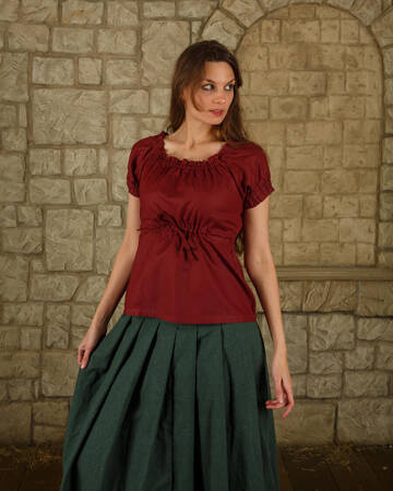 Kalina Blouse Light Cotton - Burgundy