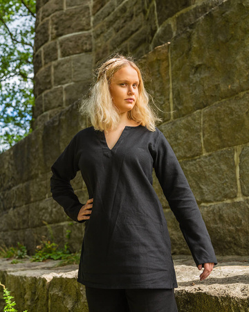 Tronde Tunic Canvas Black - płócienna tunika