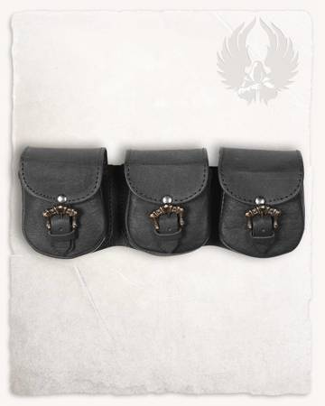 Leon Set of Beltbags Black - pas skórzanych sakiewek