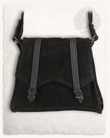 Friedhelm Shoulder Bag Black - zamszowa torba na ramię