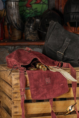 Traveler Satchel Suede - Bordeaux - torba na ramię