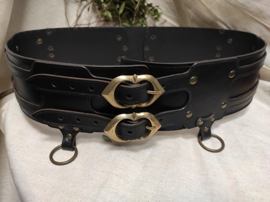 Tactical medieval belt - Black - skórzany pas
