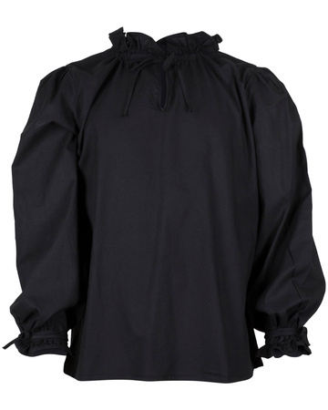 Bastian Shirt Cotton Black - koszula średniowieczna