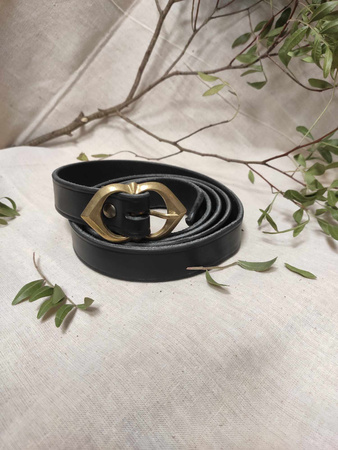 Basic medieval belt - Black - skórzany pas