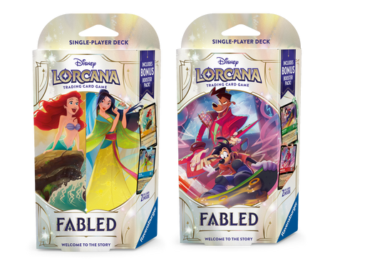 Disney Lorcana: Fabled Zestaw dwóch Starter Deck(2) Emerald and Ruby oraz Amber and Saphire