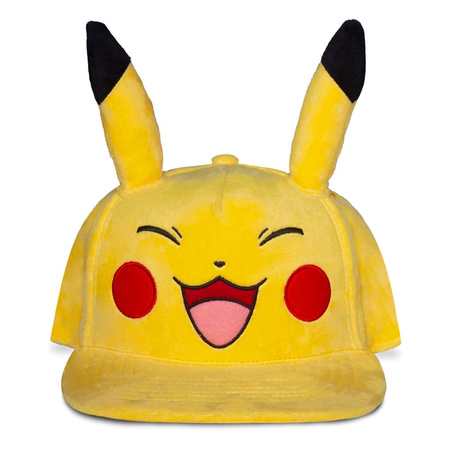 Pokémon Czapka Plush Happy Pikachu Snapback Cap 