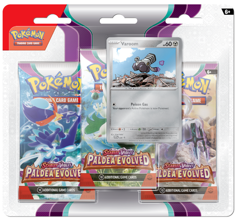 Paldea Evolved Scarlet & Violet 3-Pack Blister VAROOM Pokémon TCG