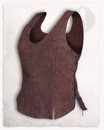 Lisa Leather Bodice Brown - zamszowa kamizelka