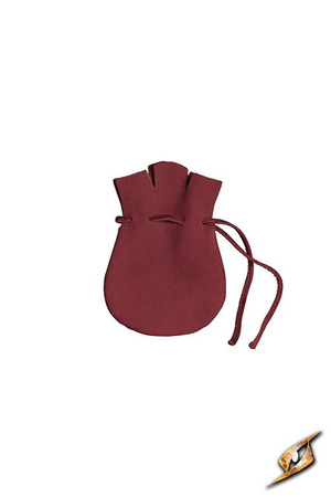 Simple coin pouch - Red - skórzana sakiewka