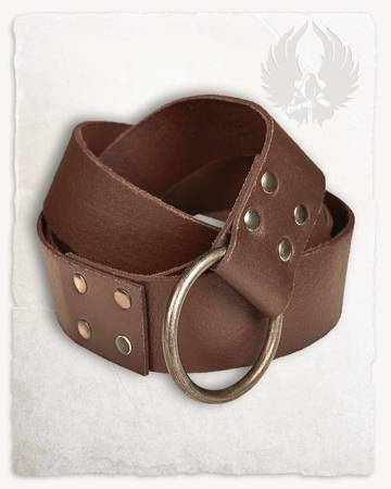 Doran Ring Belt Brown - skórzany pas pierścieniowy