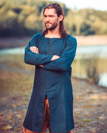 Sigeric Tunic Fishbone - Blue - wełniana tunika