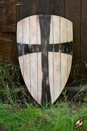 Crusader Shield - White/Black - 90x60 cm