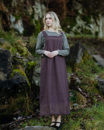 Alva Apron Dress Borwn - suknia fartuchowa