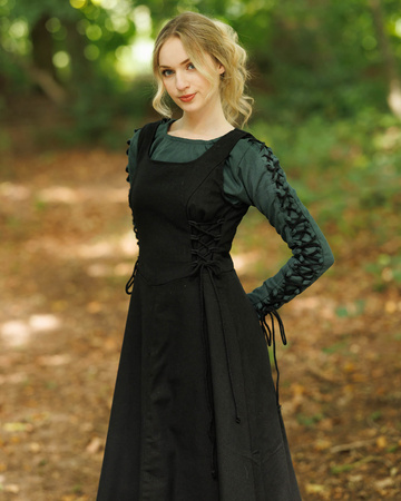 Uma Dress Canvas Black - płócienna suknia