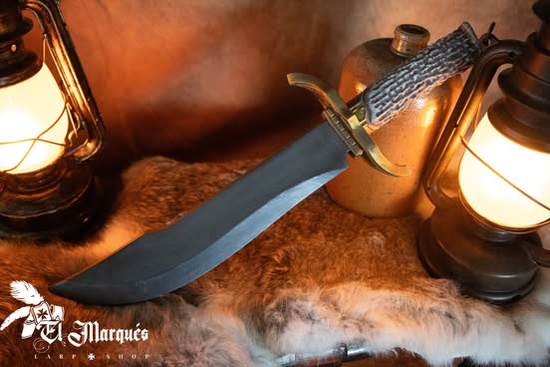 Bowie dagger with antler handle - Gold