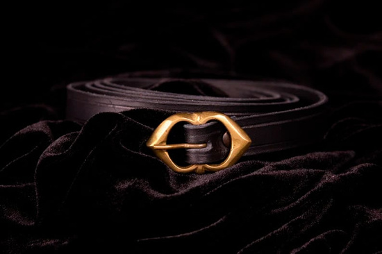 Slim medieval belt - Black - skórzany pas