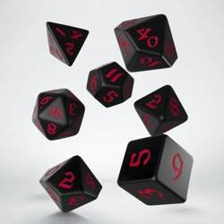 Kości RPG Klasyczno Runiczne Czarno-czerwone (7)