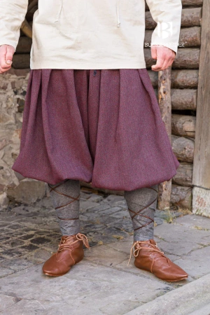 Rus Pants Borys Herringbone - Burgundy/Grey