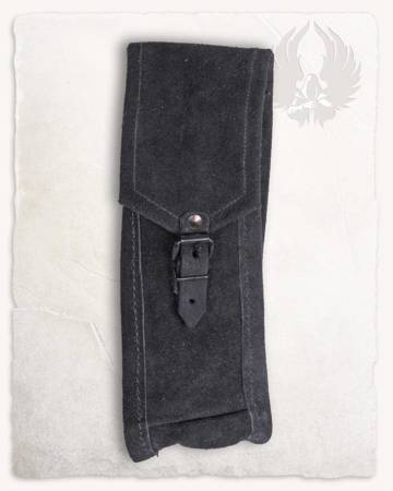 Friedhelm Beltbag Long Black - zamszowy pokrowiec na sztućce