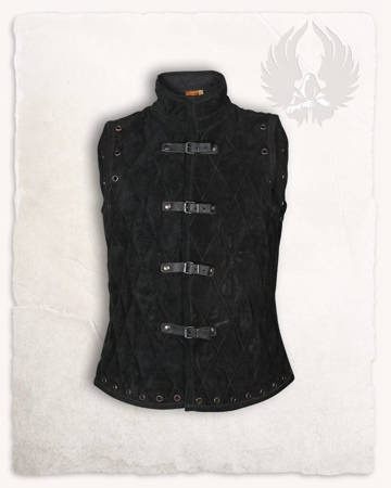 Arthur Gambeson Vest Suede black - kamizelka zamszowa