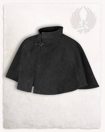 Colin Suede Cape Black - krótka peleryna