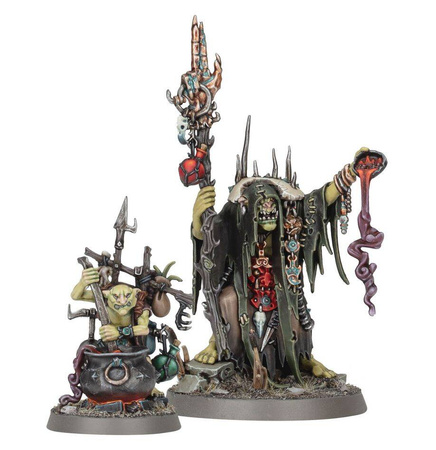 Age of Sigmar: Orruk Warclans Swampcalla Shaman with Pot-grot