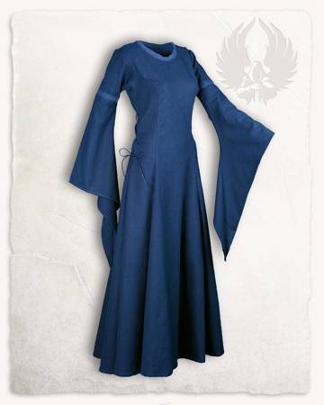 Lenora Dress Premium Canvas Blue - suknia z długimi rękawami