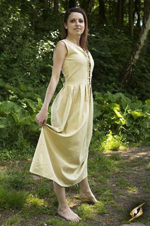 Peasant Dress - Beige