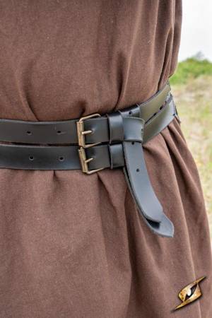 Twin Belt - Faux Leather Black - 120 cm