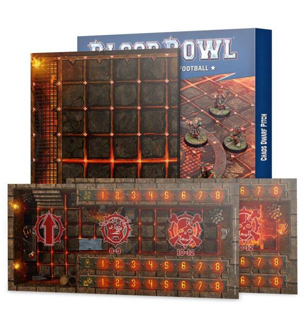 Blood Bowl: Chaos Dwarf Team Double-sided Pitch and Dugouts Set