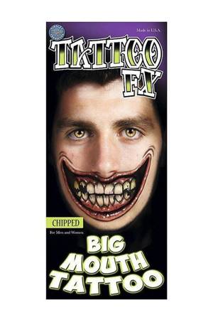 Chipped Big Mouth Tattoo - tatuaż tymczasowy