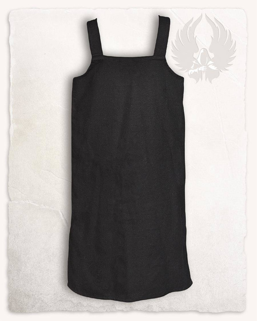 Ester Apron Dress Black - płócienna suknia fartuchowa