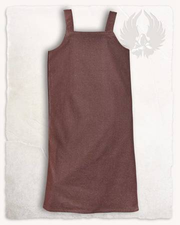 Ester Apron Dress Brown - płócienna suknia fartuchowa