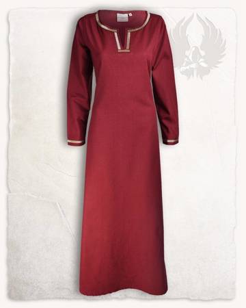 Heloise Dress Bordeaux - płócienna suknia