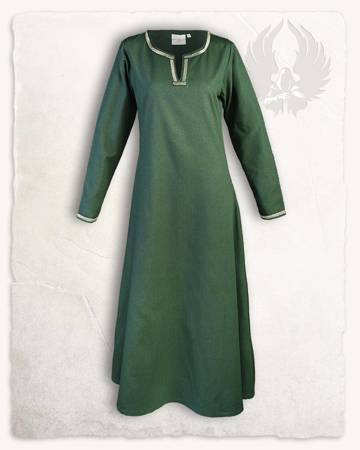 Heloise Dress Green - płócienna suknia