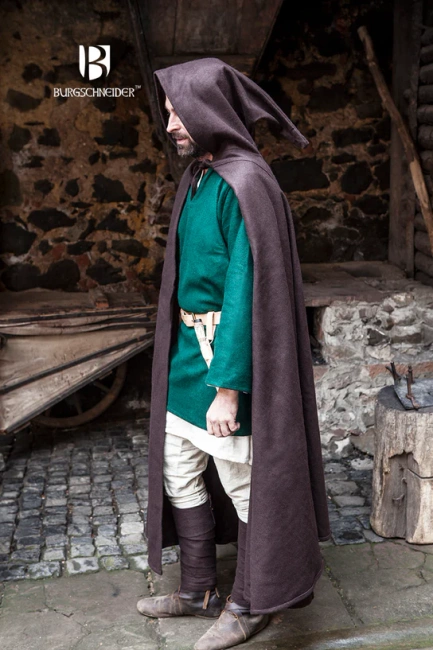 Hooded Cloak Hibernus - Wool - Brown