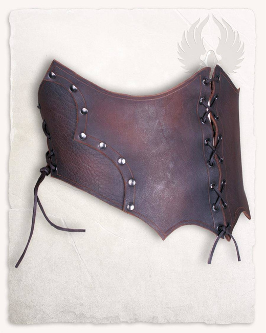 Maren Leather Bodice Brown - skórzany gorset