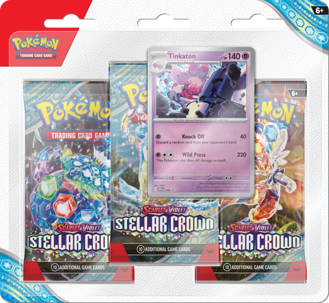 Pokémon TCG: Scarlet & Violet - Stellar Crown - 3-Pack Blister Tinkaton