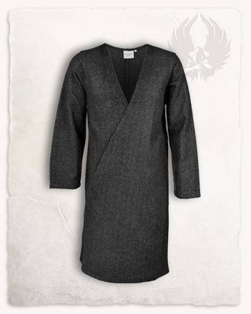 Shapur Folded Coat Wool Anthracite - wełniany płaszcz
